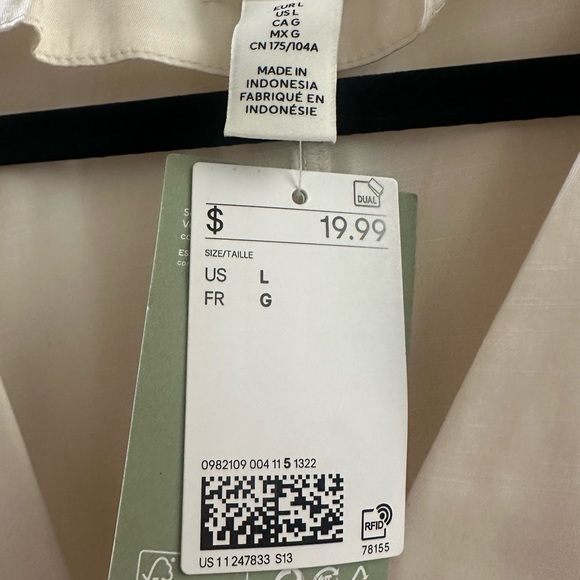 H&M Cream V-Neck Tunic Dress - Picture 3 of 3